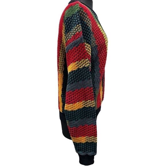Vintage Tundra Canada Coogi Style 3D Knit Sweater Multicolor Cosby 90s Large - Picture 4 of 15